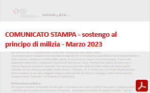 COMUNICATO STAMPA - Sostegno al principio di milizia - Marzo 2023